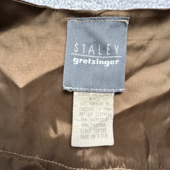 Vintage RARE Staley Gretzinger Postage One Penny Women Patchwork Pleated Top - Picture 4 of 8